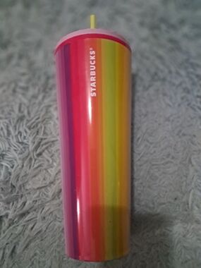 Starbucks Red Tumbler with Dark Rim